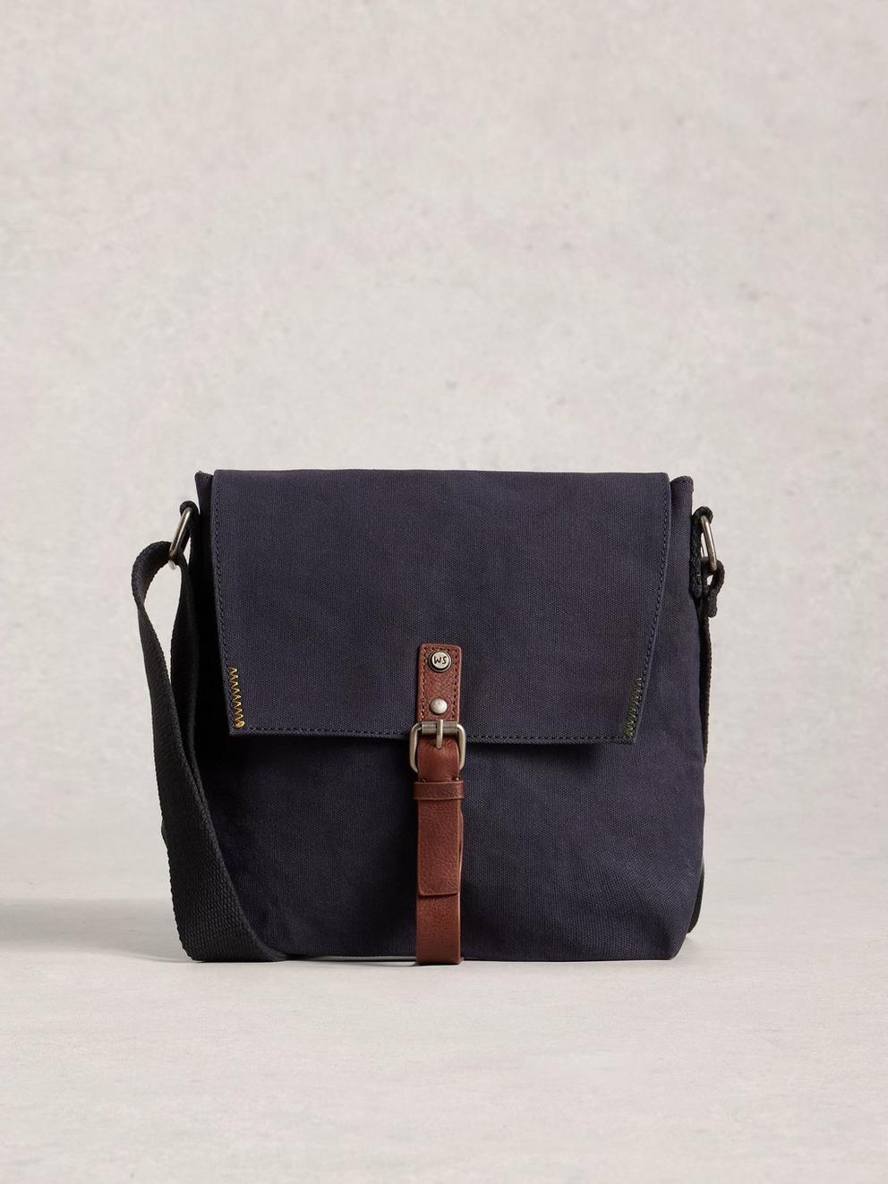 Charlie Canvas Crossbody Bag in DK BLUE - LIFESTYLE