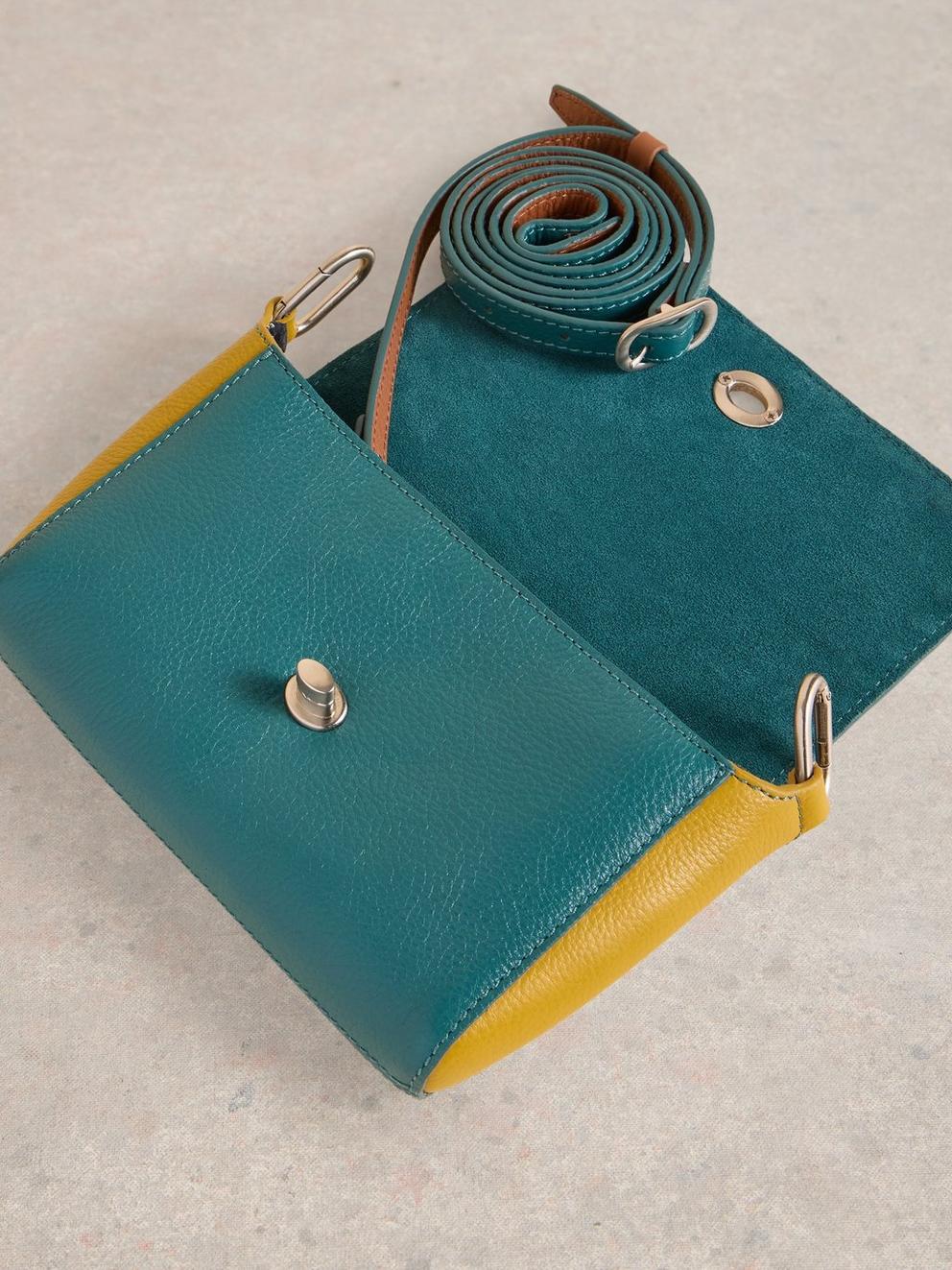 Tilly Crossbody Bag in DK TEAL - MODEL DETAIL