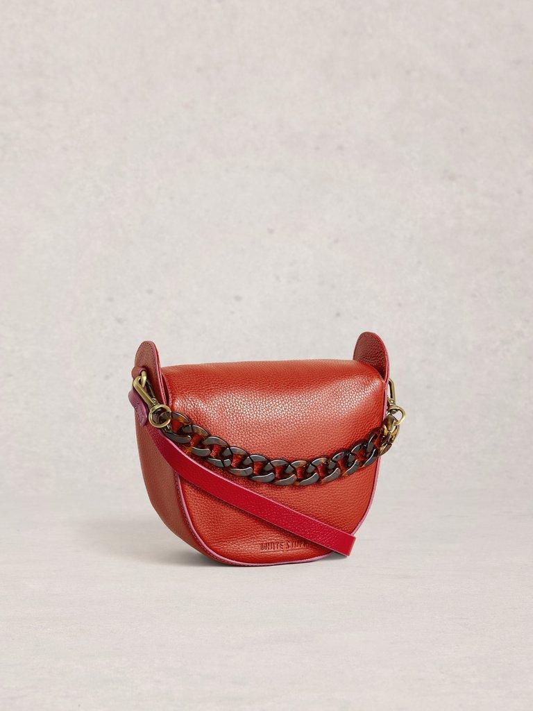 Sasha Saddle Bag in MID ORANGE - FLAT BACK