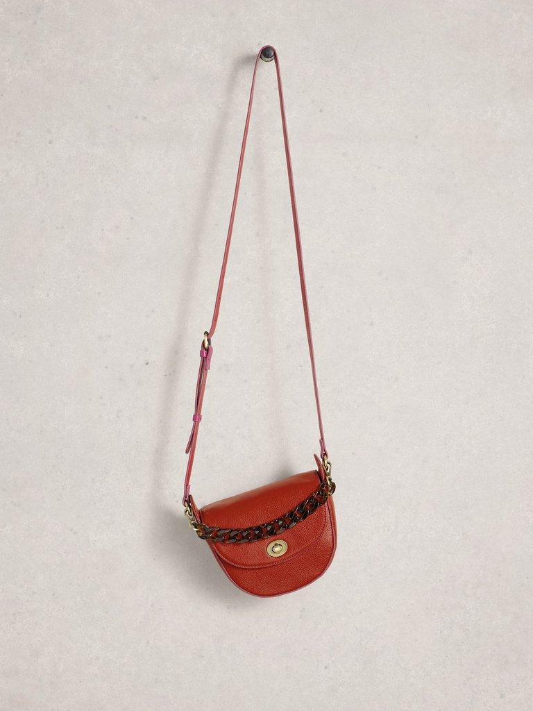 Sasha Saddle Bag in MID ORANGE - FLAT FRONT
