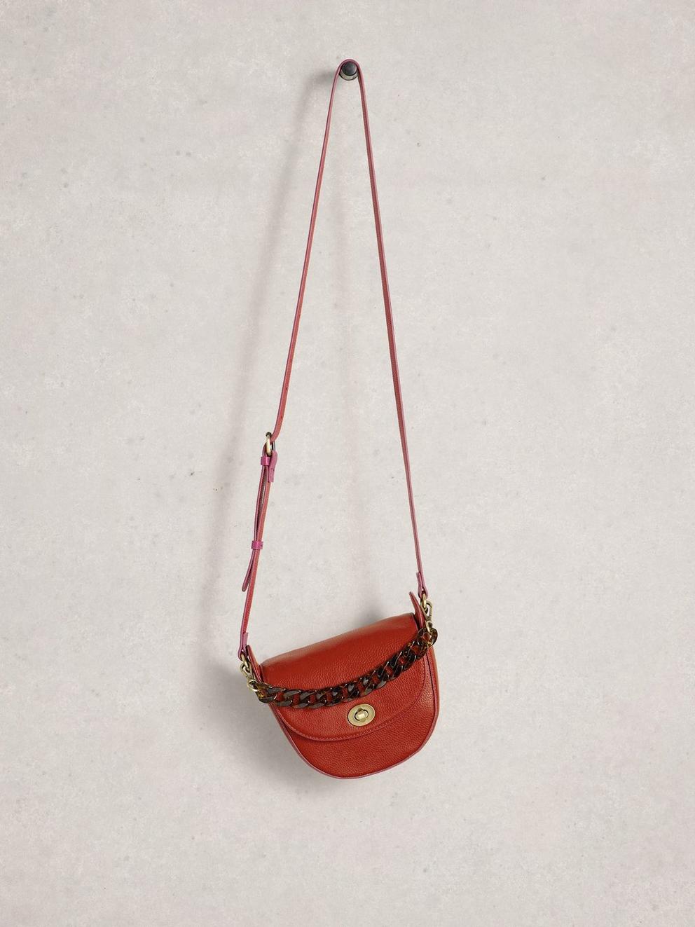Sasha Saddle Bag in MID ORANGE - FLAT FRONT