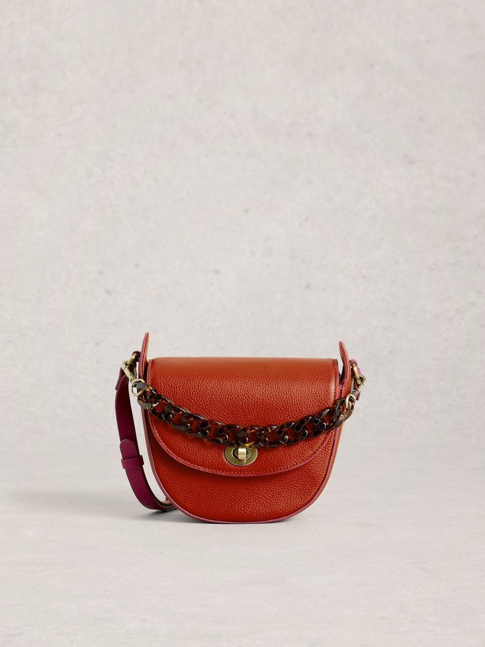 Sasha Saddle Bag in MID ORANGE - LIFESTYLE