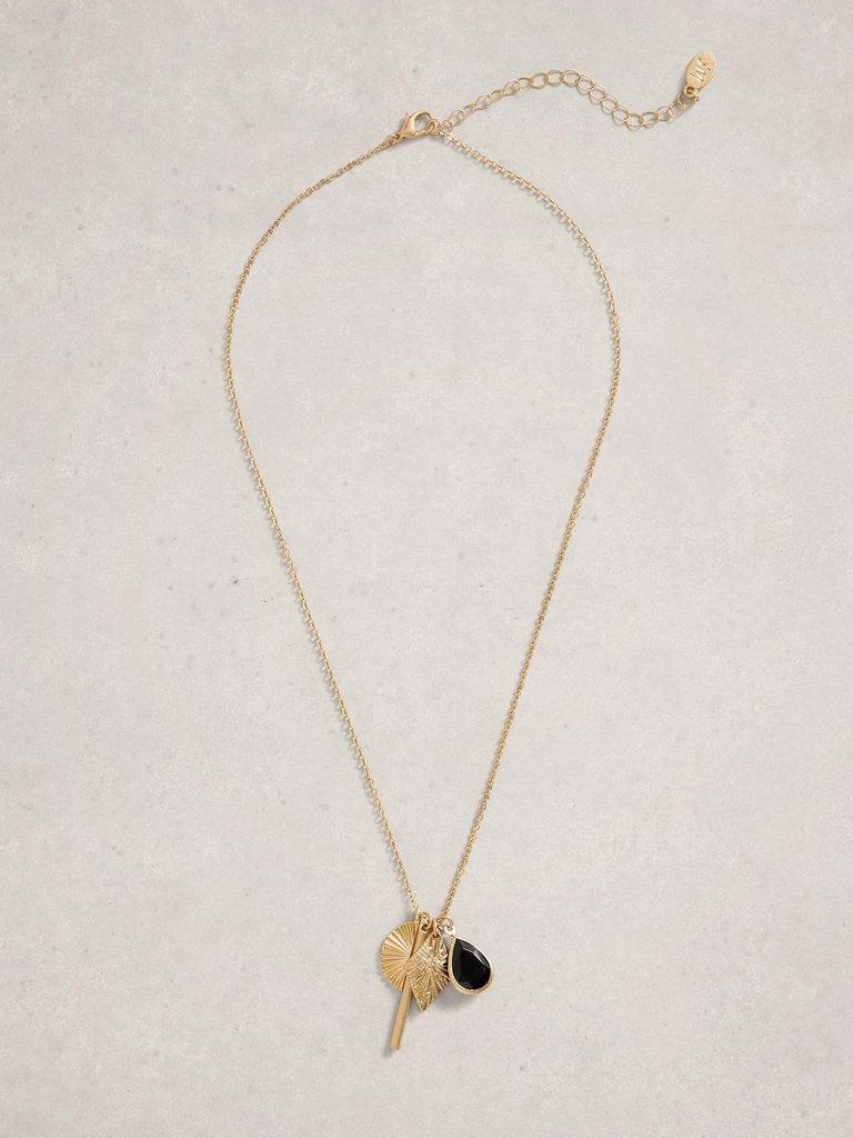 Multi Cluster Necklace in GLD TN MET - FLAT FRONT