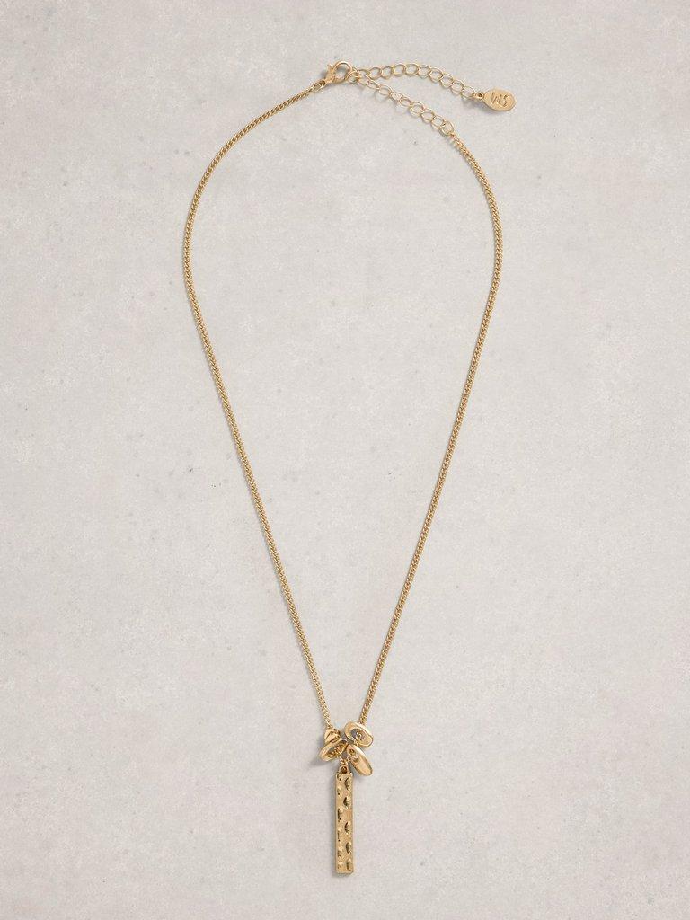 Multi Charm Cluster Necklace in GLD TN MET - FLAT FRONT