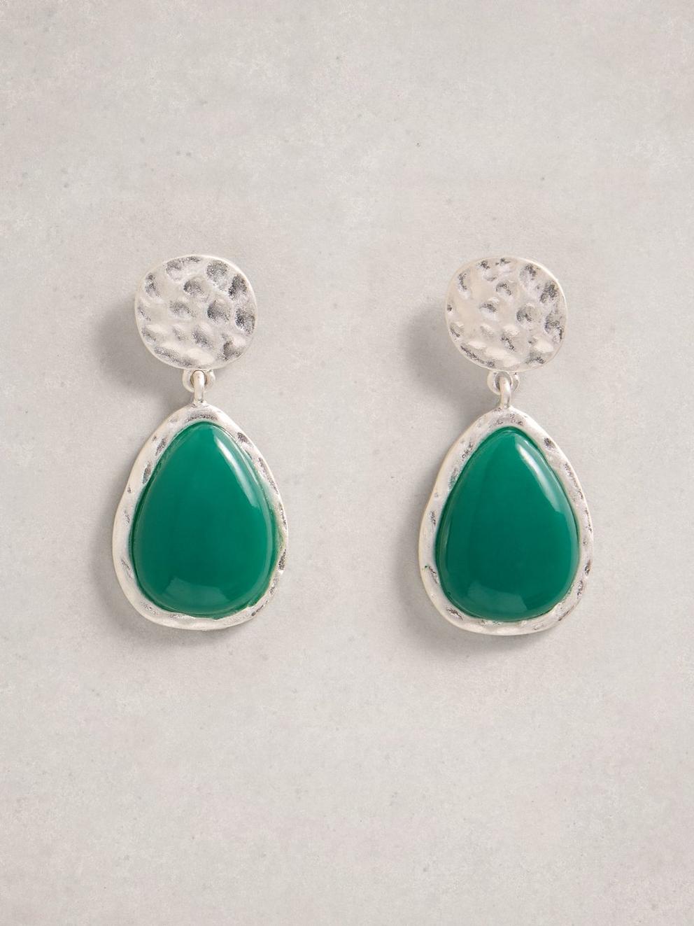 Pine Statement Earring  in GREEN MLT - FLAT FRONT