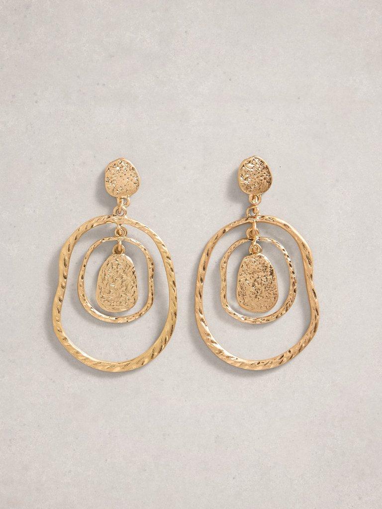 Rilley Textured Earring in GLD TN MET - FLAT FRONT