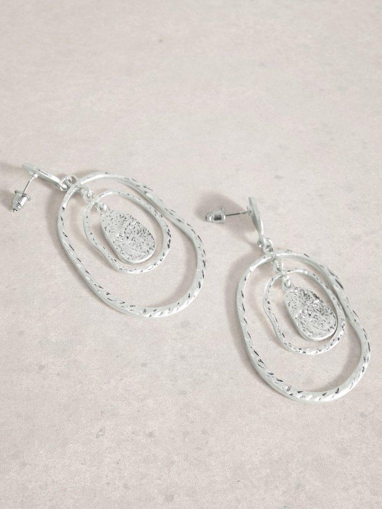 Rilley Textured Earring in SLV TN MET - FLAT DETAIL