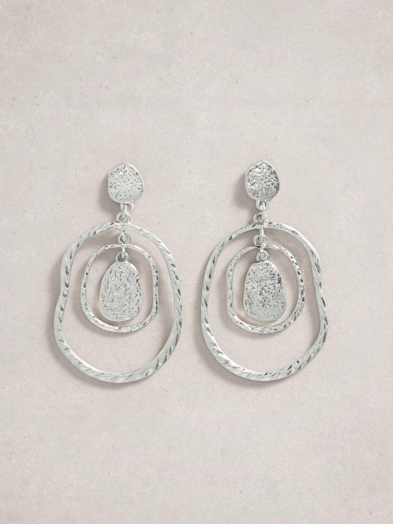 Rilley Textured Earring in SLV TN MET - FLAT FRONT