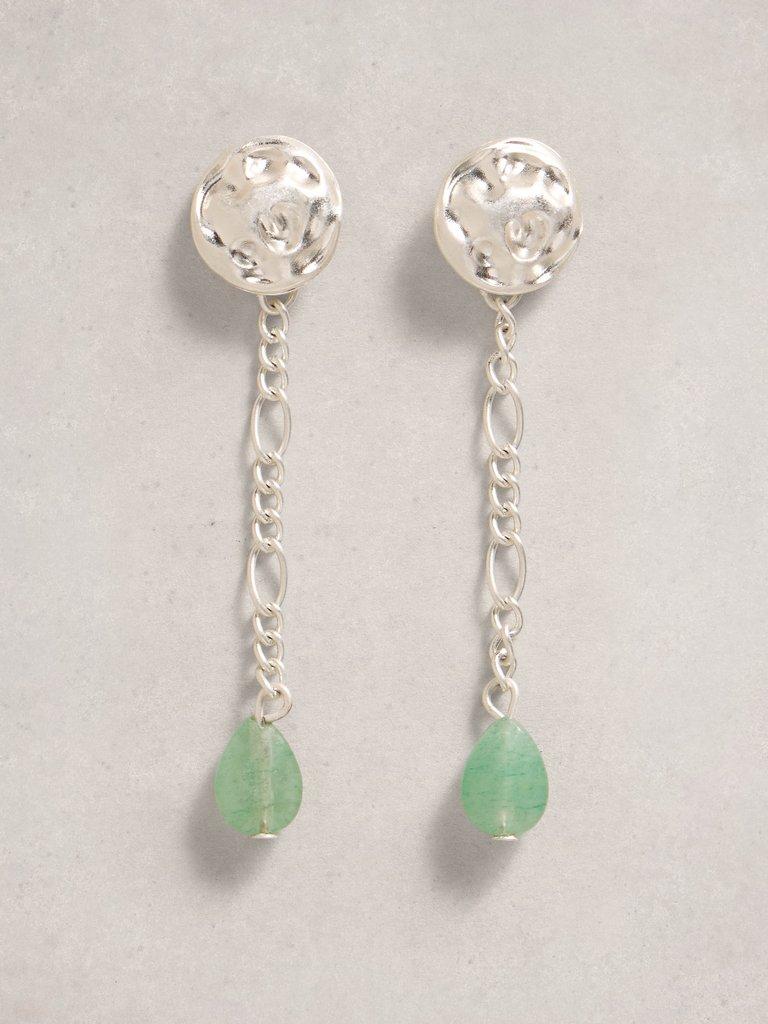 Lily Long  Drop Earring in GREEN MLT - FLAT FRONT
