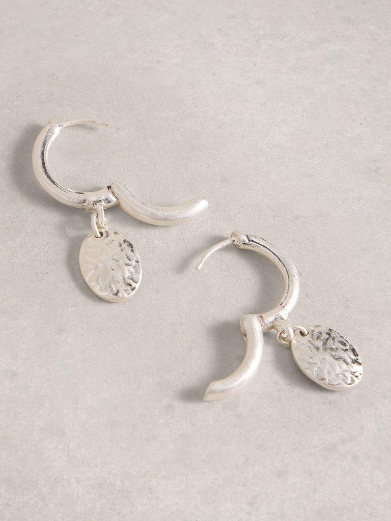 Pendent Hoop Drop Earring in SLV TN MET - FLAT DETAIL