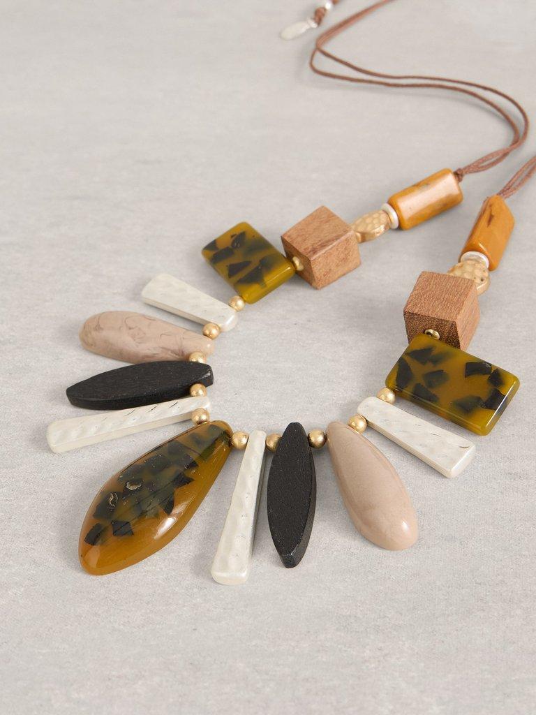 Pine Statement Necklace in BROWN MLT - FLAT DETAIL