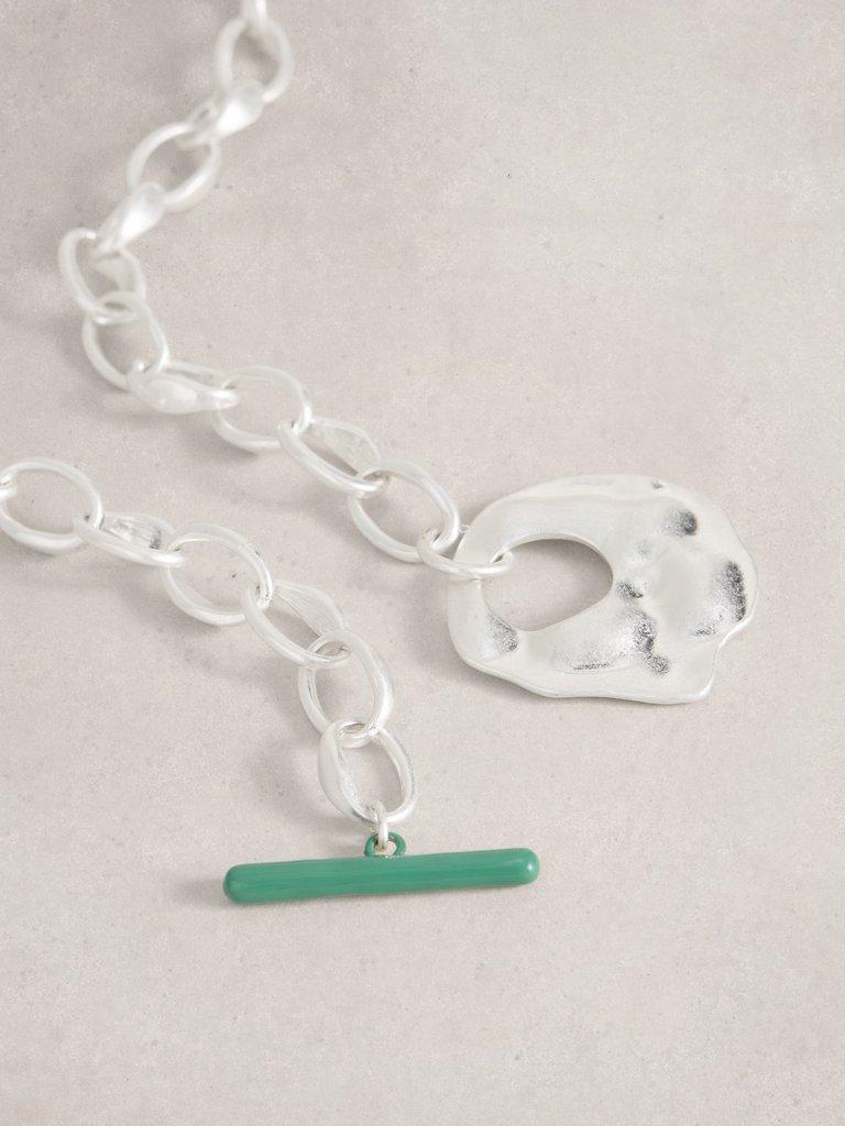 Womens Abstract Hammered Necklace in SLV TN MET - FLAT DETAIL