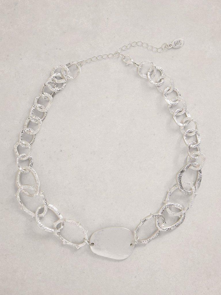 Rilley Textured Necklace in SLV TN MET - FLAT FRONT