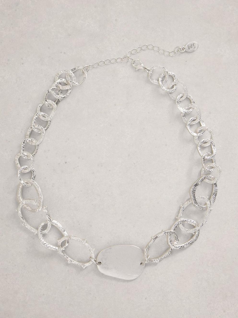 Rilley Textured Necklace in SLV TN MET - FLAT FRONT
