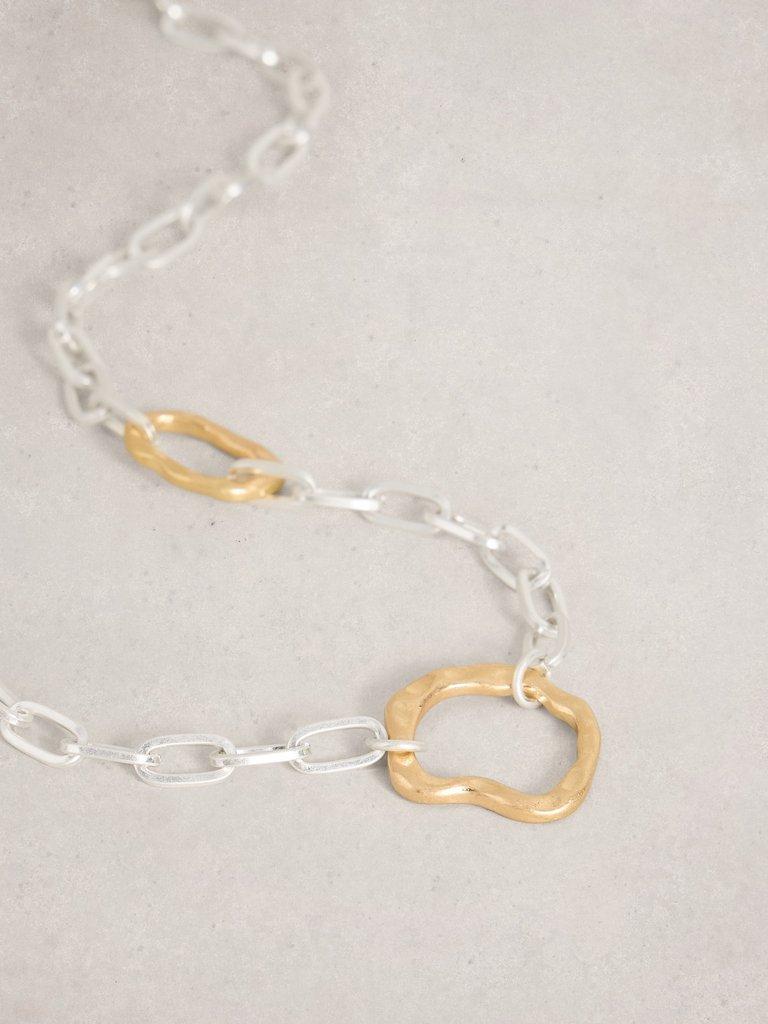 Textured Chain Necklace in MIXED MET - FLAT DETAIL