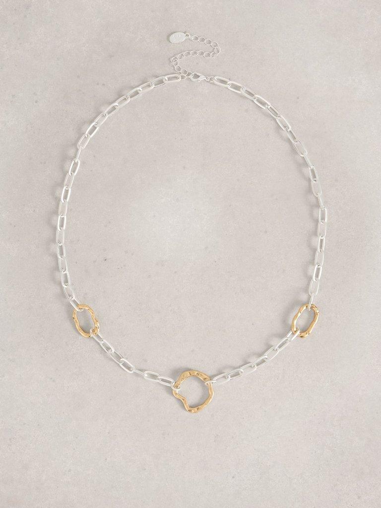 Textured Chain Necklace in MIXED MET - FLAT FRONT