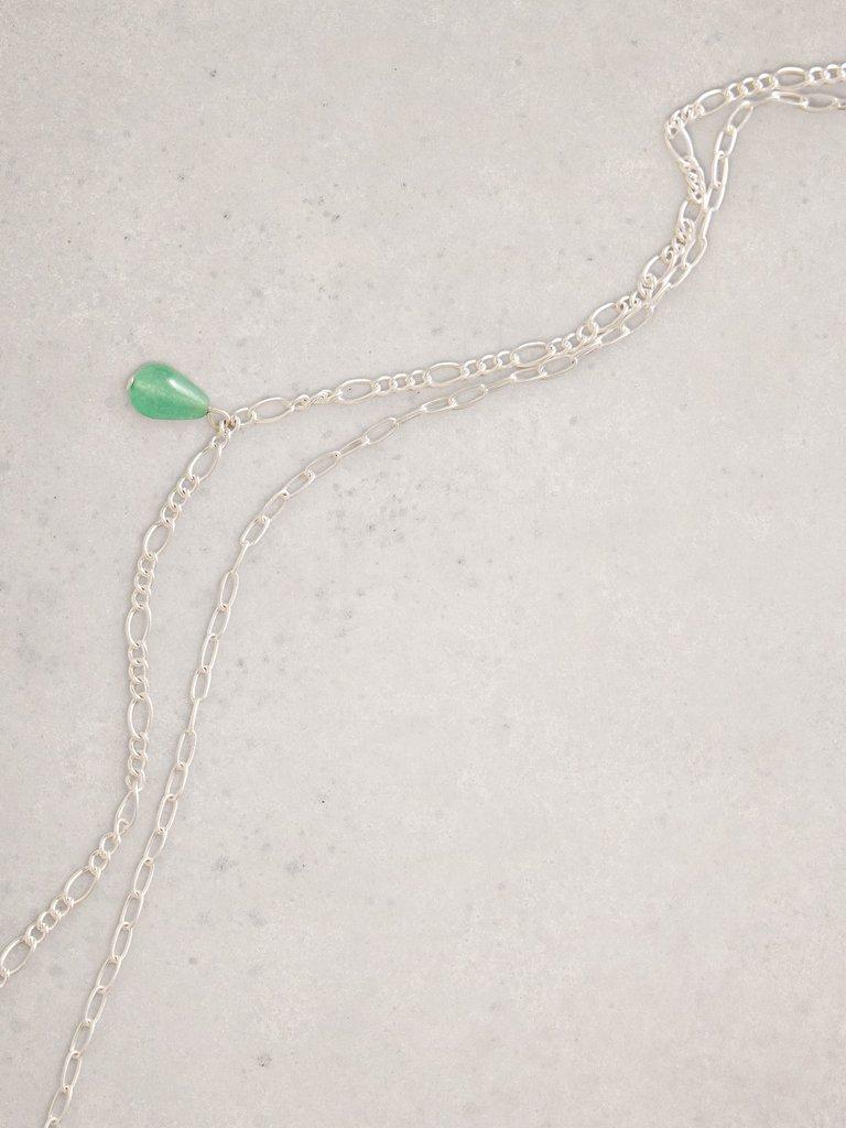 Lily Multi Drop Necklace in GREEN MLT - FLAT DETAIL