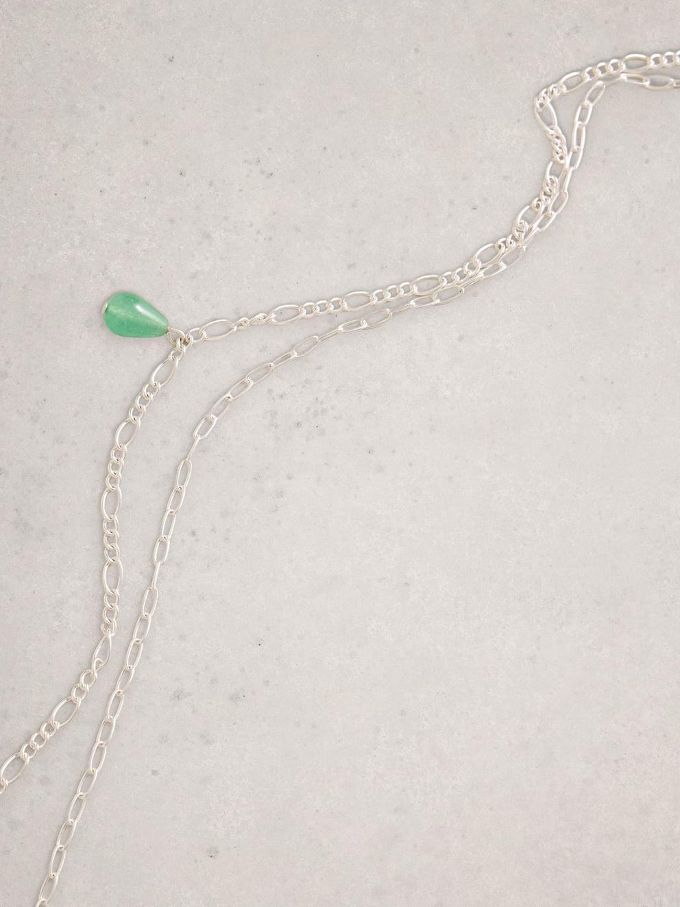 Lily Multi Drop Necklace in GREEN MLT - FLAT DETAIL