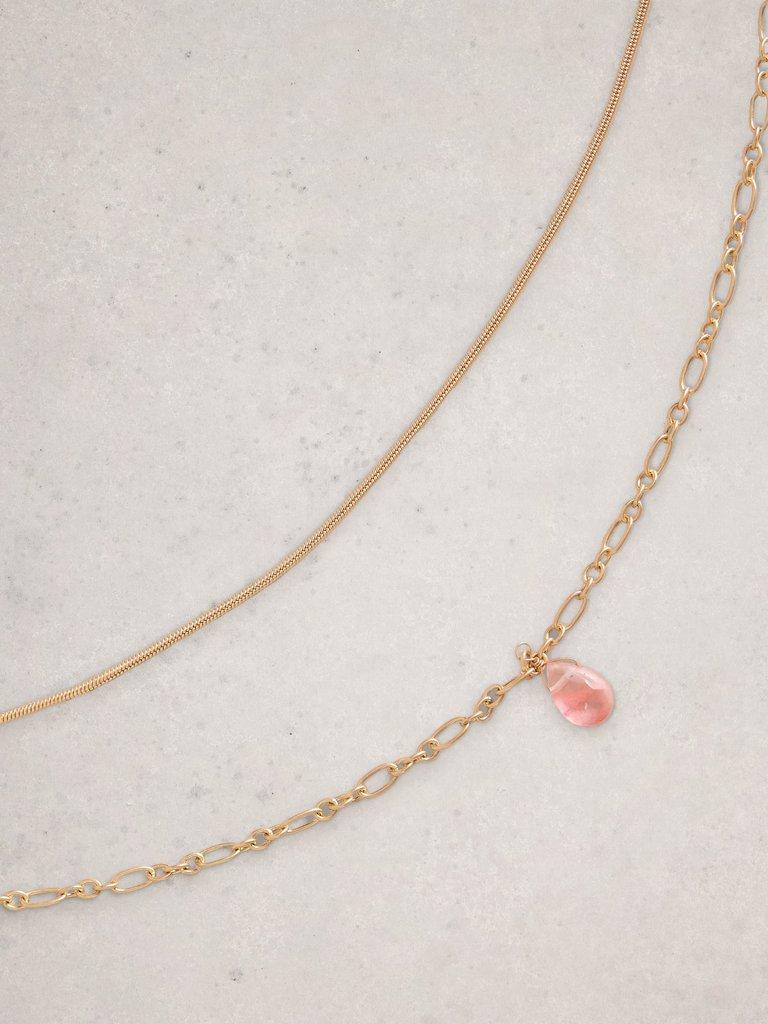 Lily Multi Drop Necklace in ORANGE MLT - FLAT DETAIL