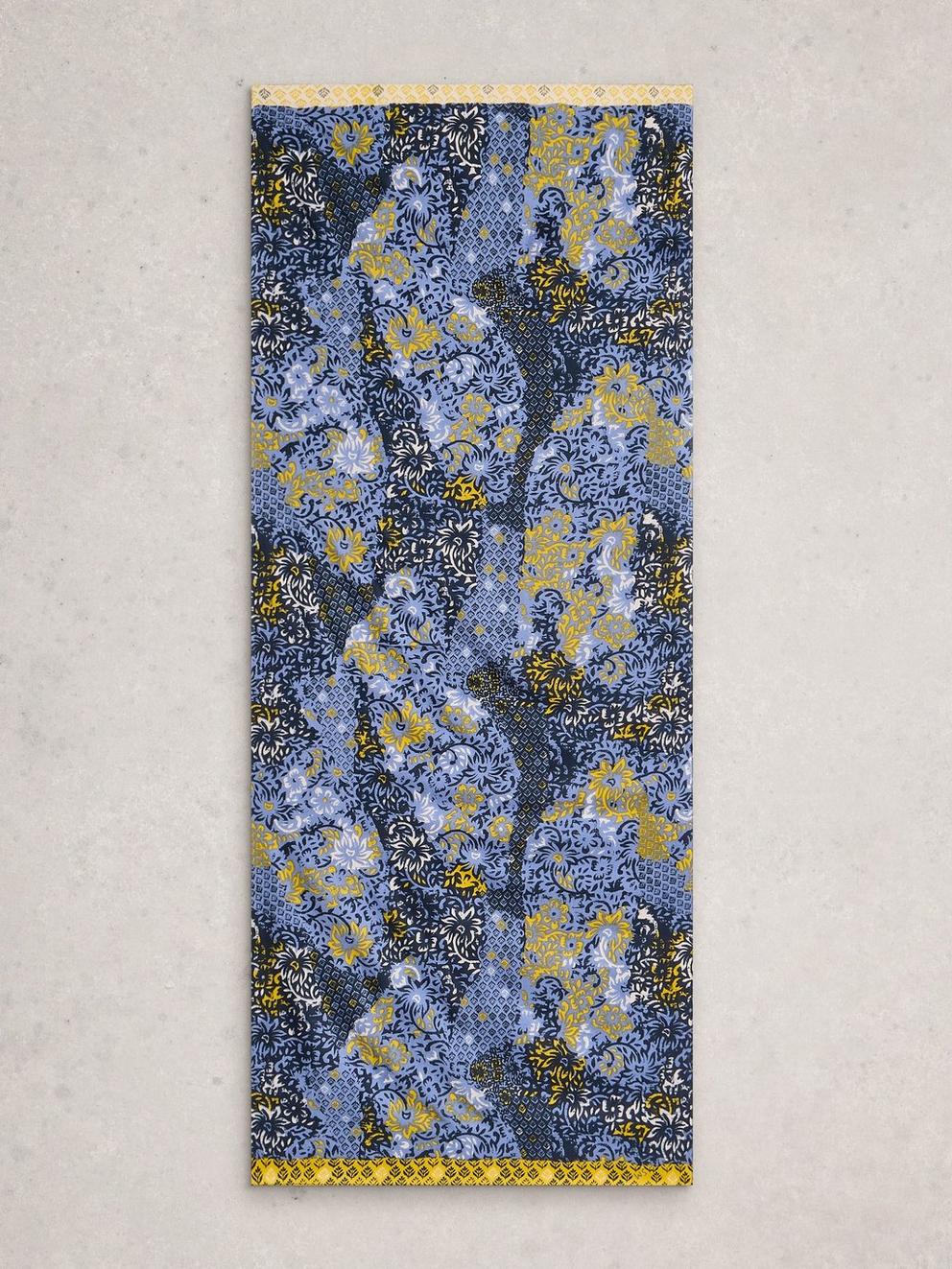 Sophie Printed Scarf in BLUE PR - FLAT BACK