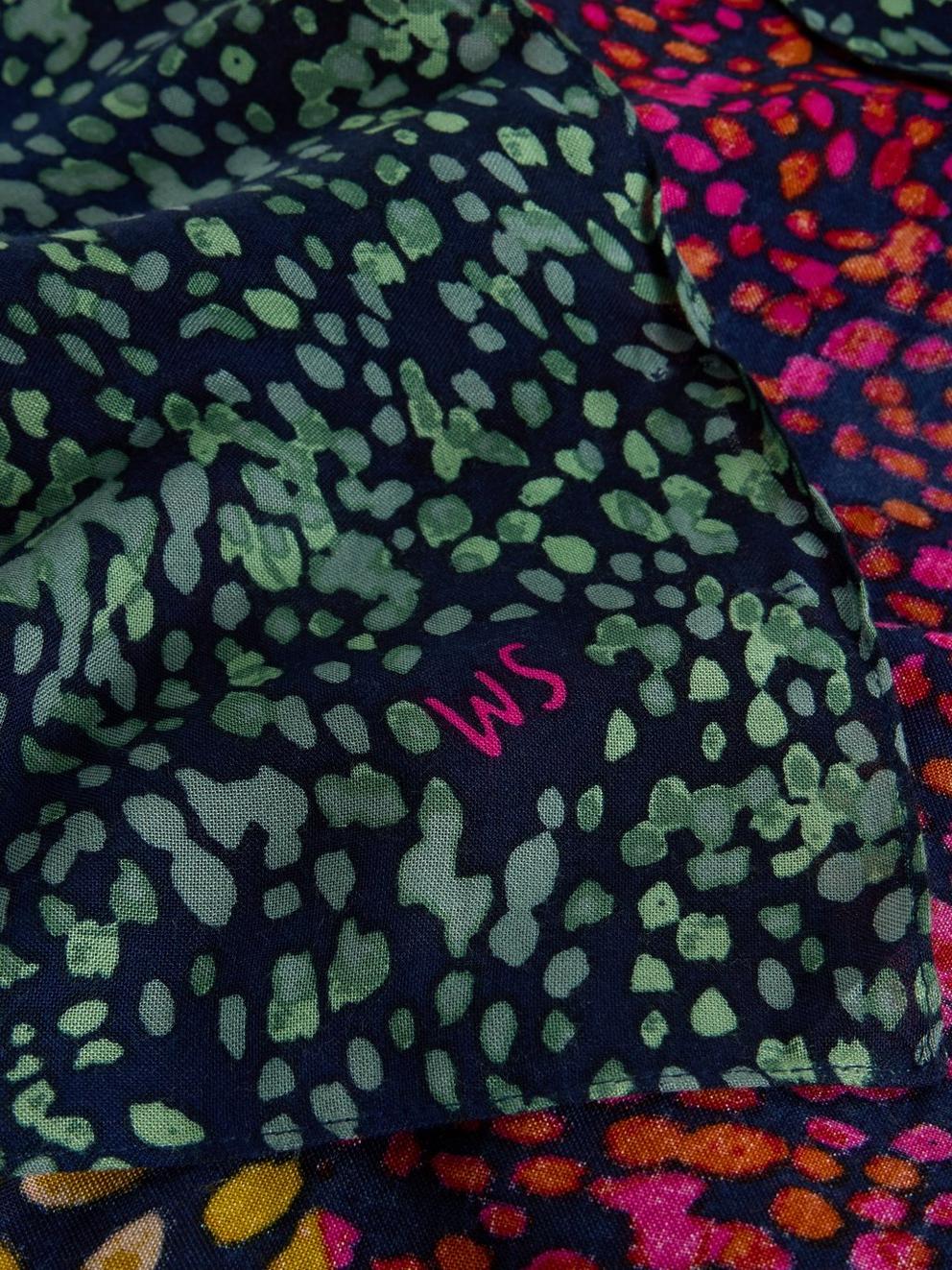 Sophie Printed Scarf in CHART MLT - FLAT DETAIL