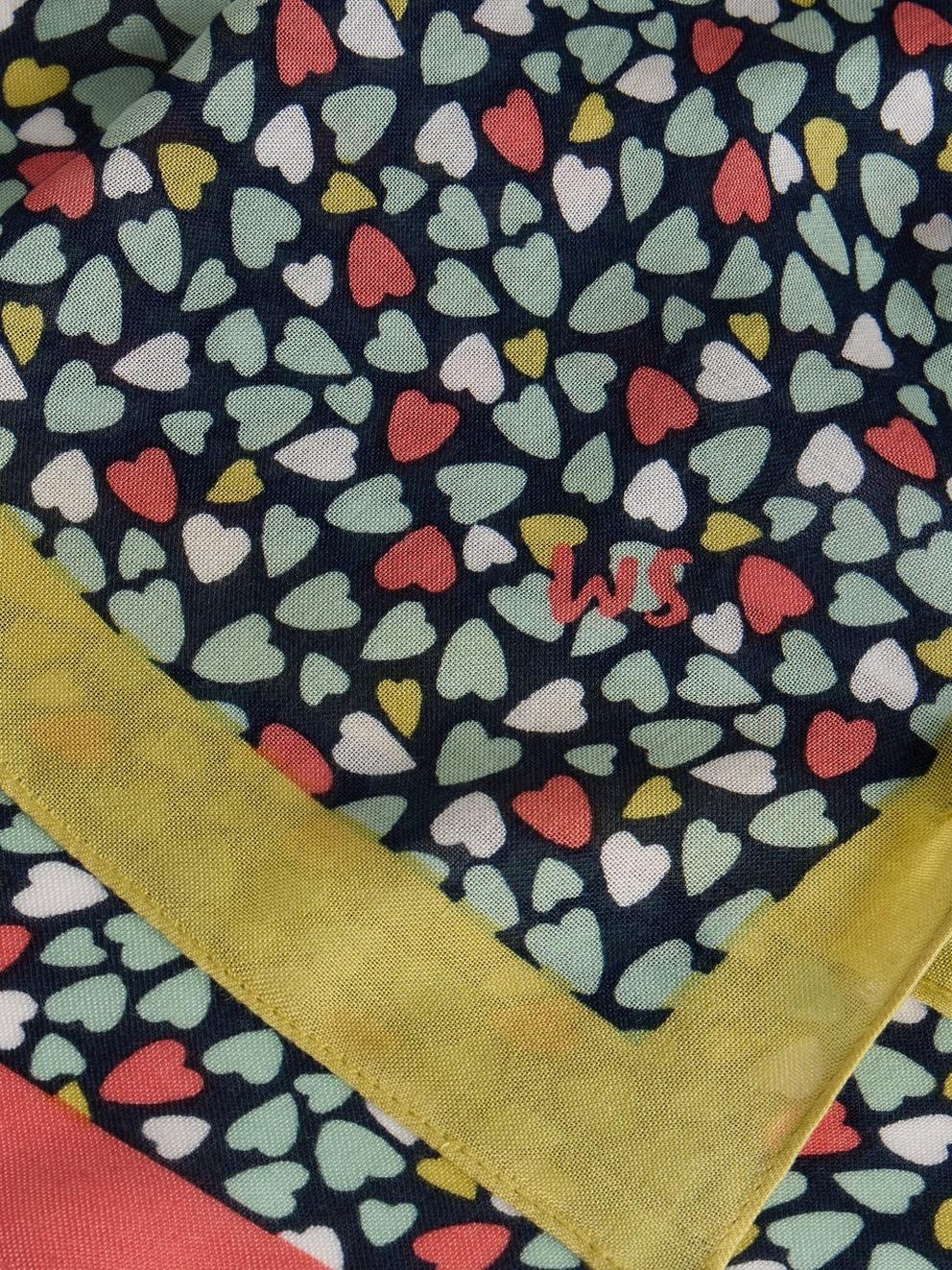 Sophie Printed Scarf in NAVY PR - FLAT DETAIL