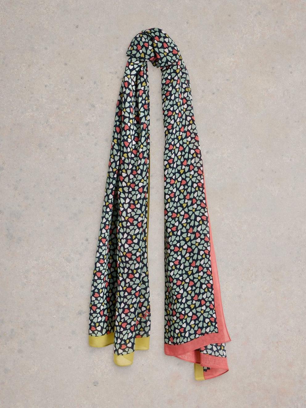 Sophie Printed Scarf in NAVY PR - FLAT FRONT