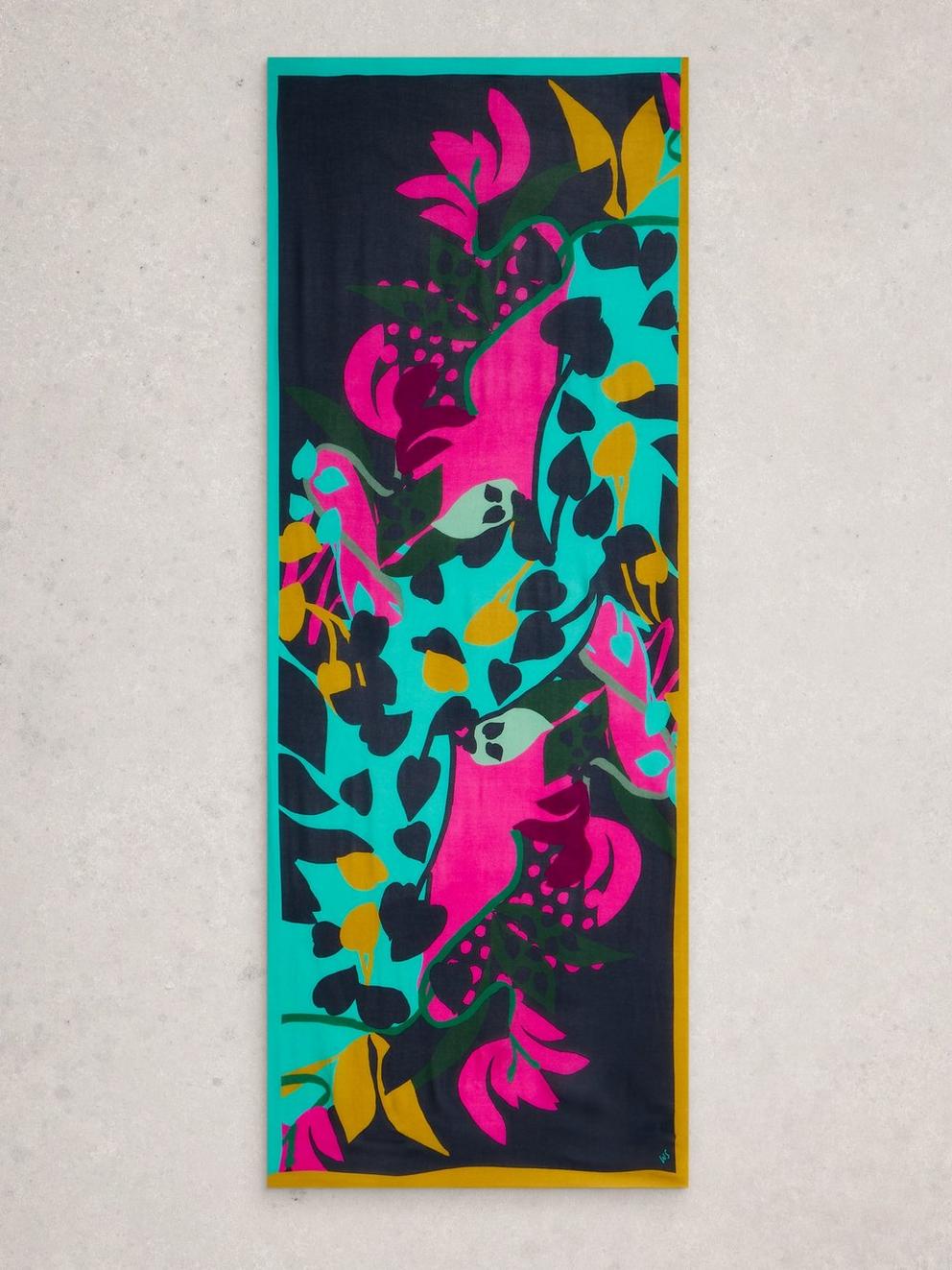 Sophie Printed Scarf in PURPLE MLT - FLAT BACK