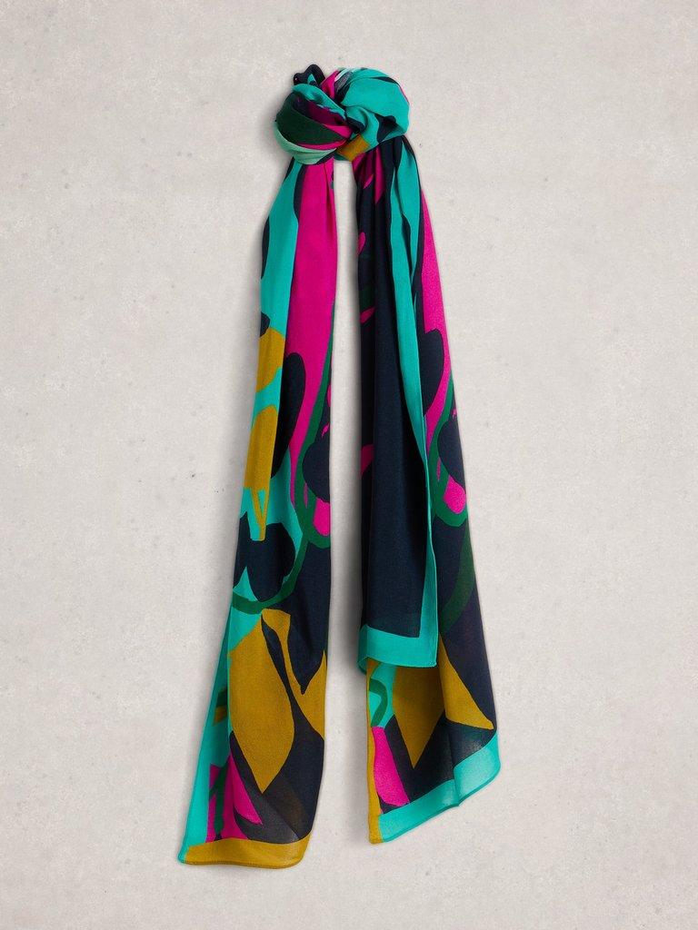 Sophie Printed Scarf in PURPLE MLT - FLAT FRONT