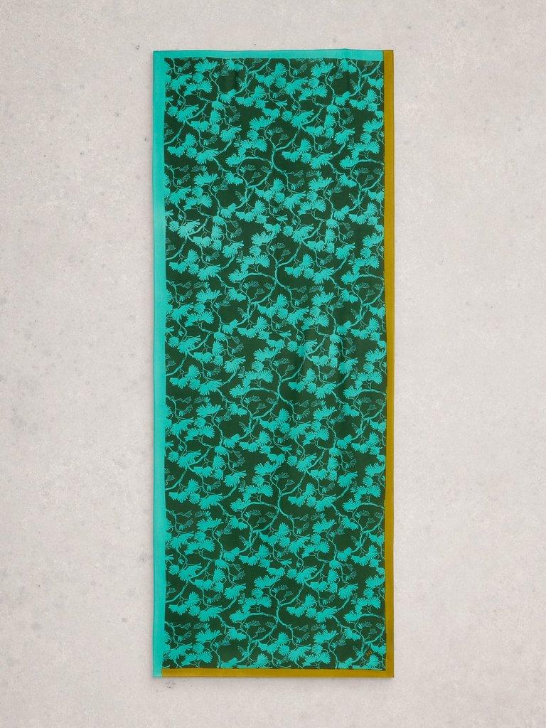 Sophie Printed Scarf in TEAL PR - FLAT BACK