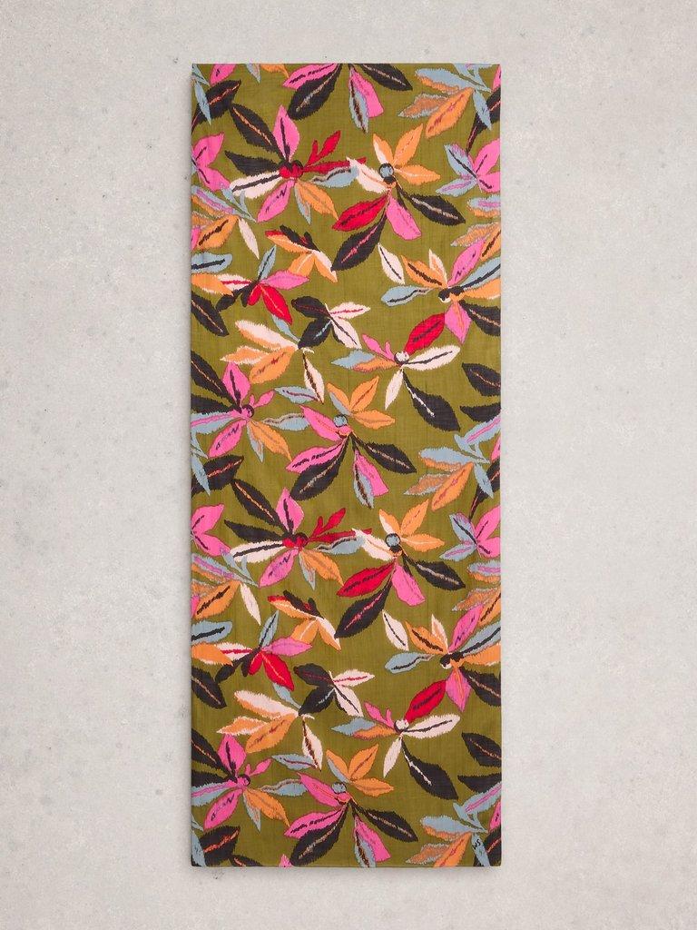 Callie Printed Scarf in GREEN MLT - FLAT BACK