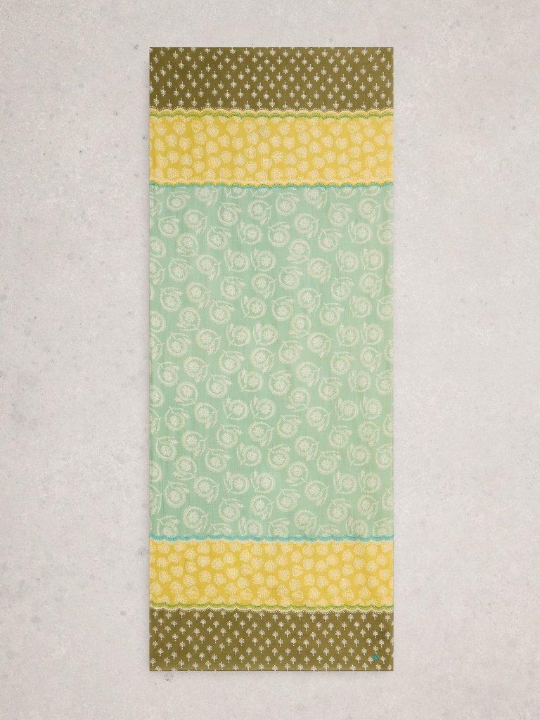 Callie Printed Scarf in GREEN PR - FLAT BACK