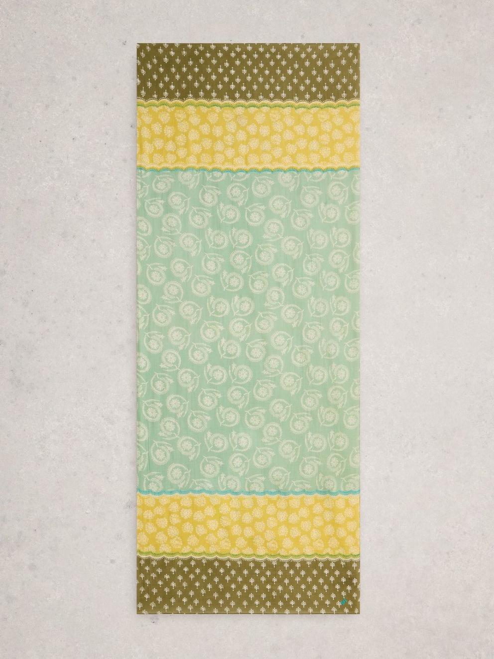 Callie Printed Scarf in GREEN PR - FLAT BACK