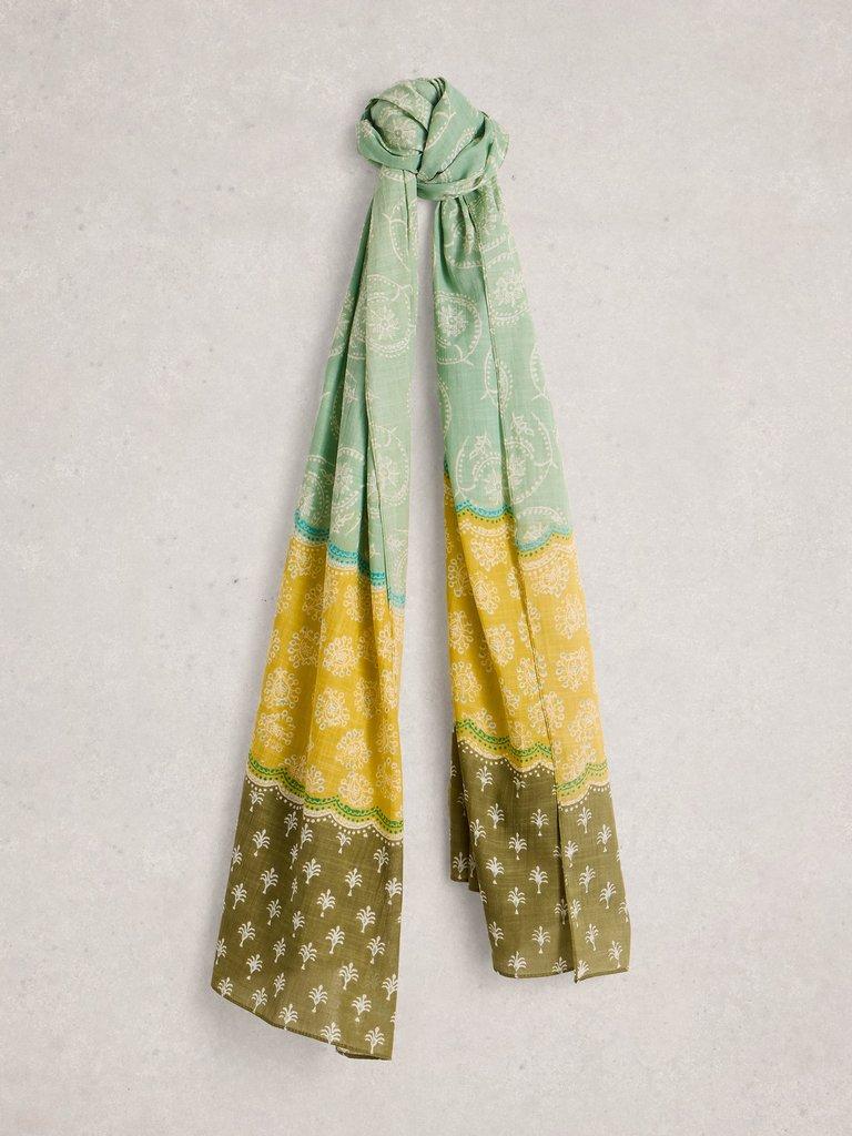 Callie Printed Scarf in GREEN PR - FLAT FRONT