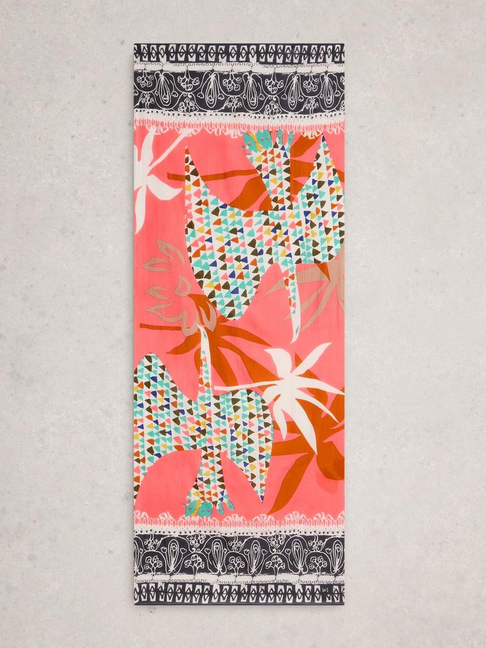 Callie Printed Scarf in PINK PR - FLAT BACK