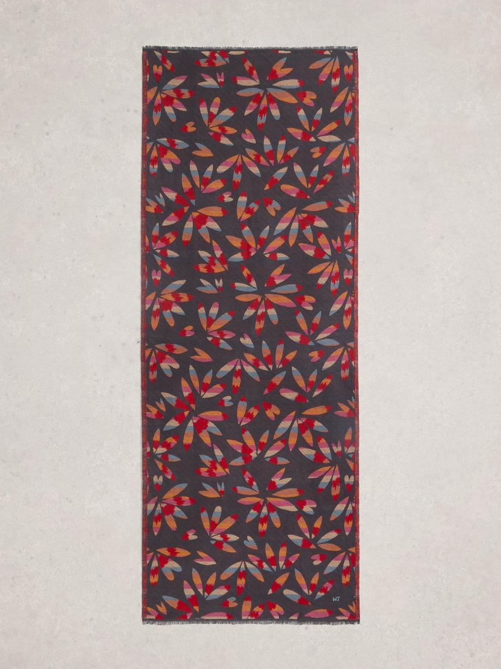 Selma Midweight Scarf in GREY MLT - FLAT BACK