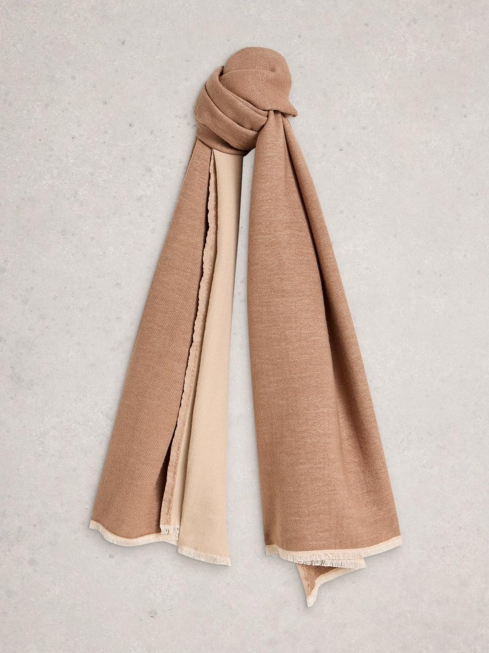 Selma Midweight Scarf in PALE IVORY - FLAT FRONT