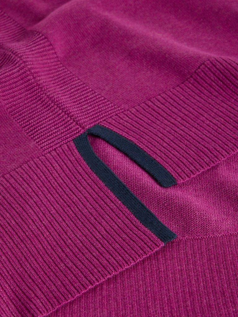 OLIVE LONG SLEEVE CREW NECK JUMPER in DK PLUM - FLAT DETAIL