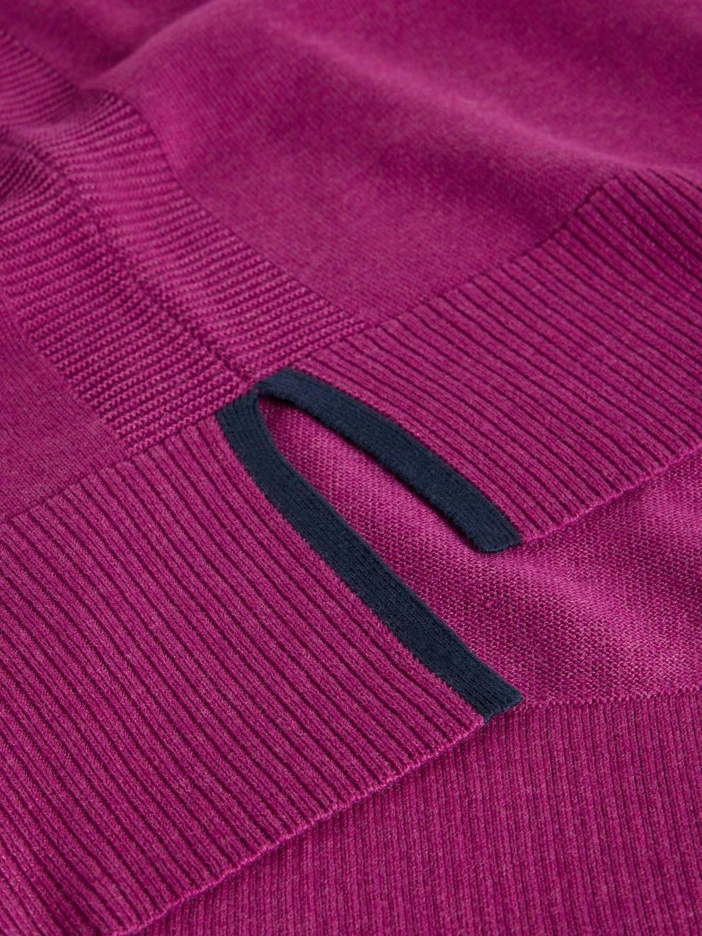OLIVE LONG SLEEVE CREW NECK JUMPER in DK PLUM - FLAT DETAIL