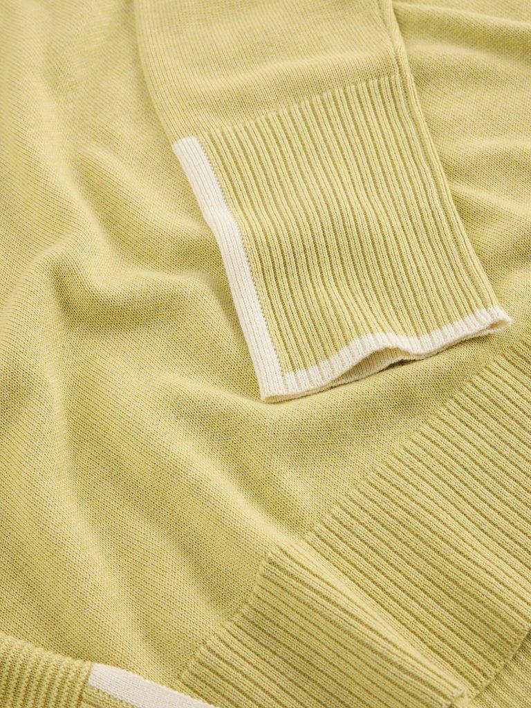 OLIVE LONG SLEEVE CREW NECK JUMPER in LGT YELLOW - FLAT DETAIL