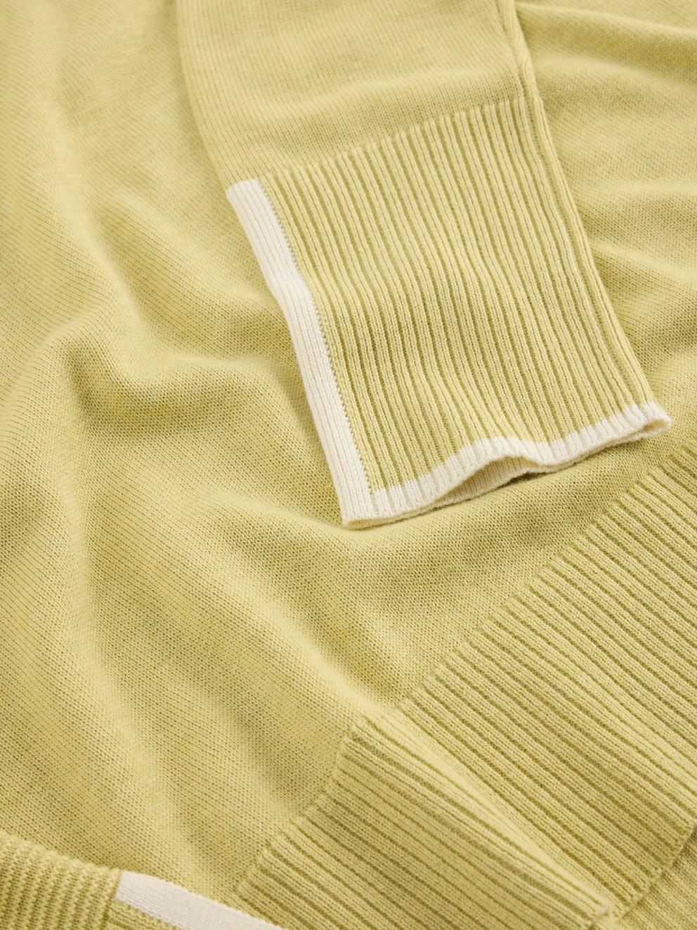 OLIVE LONG SLEEVE CREW NECK JUMPER in LGT YELLOW - FLAT DETAIL