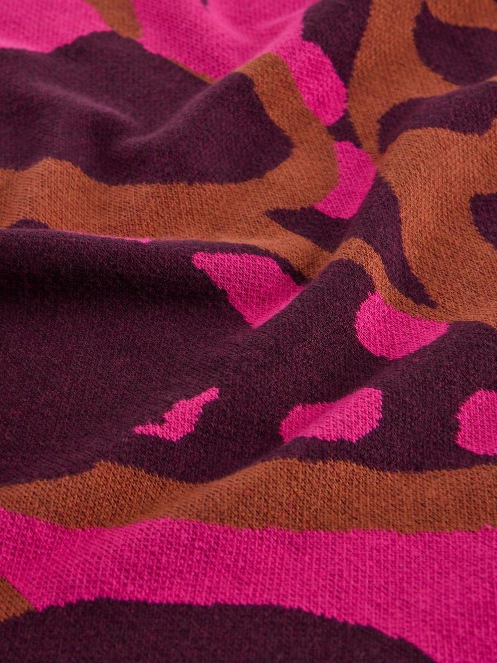 OLIVE LONG SLEEVE CREW NECK JUMPER in PLUM MLT - FLAT DETAIL