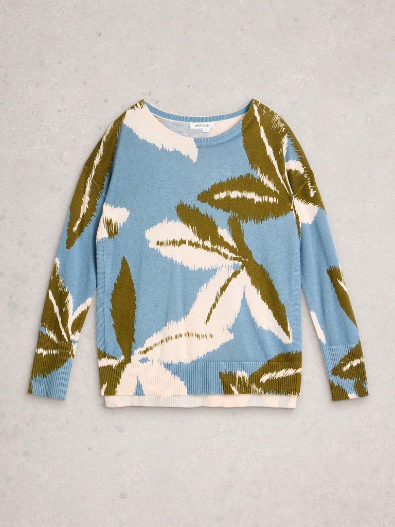 OLIVE PRINT JUMPER in BLUE MLT - FLAT FRONT
