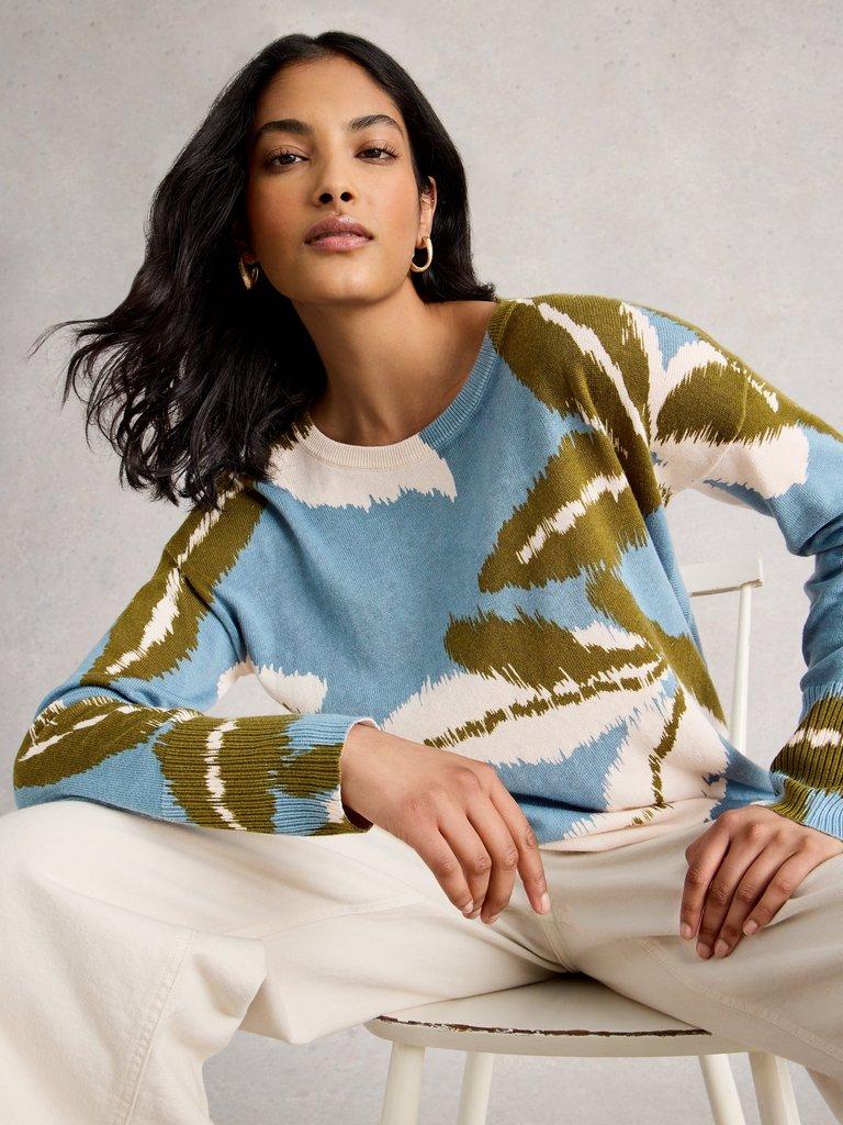 OLIVE PRINT JUMPER in BLUE MLT - LIFESTYLE