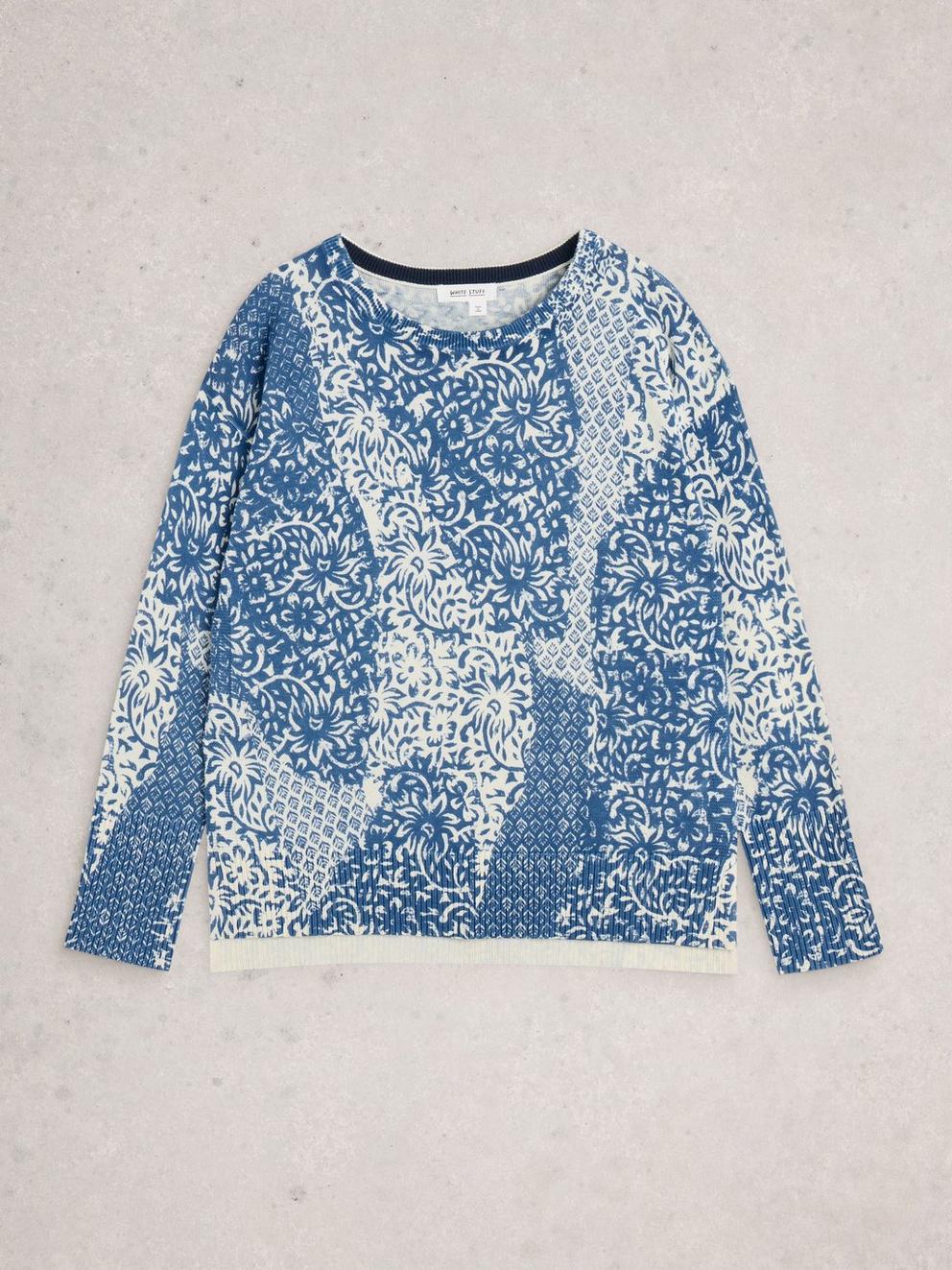 OLIVE PRINT JUMPER in BLUE PR - FLAT FRONT