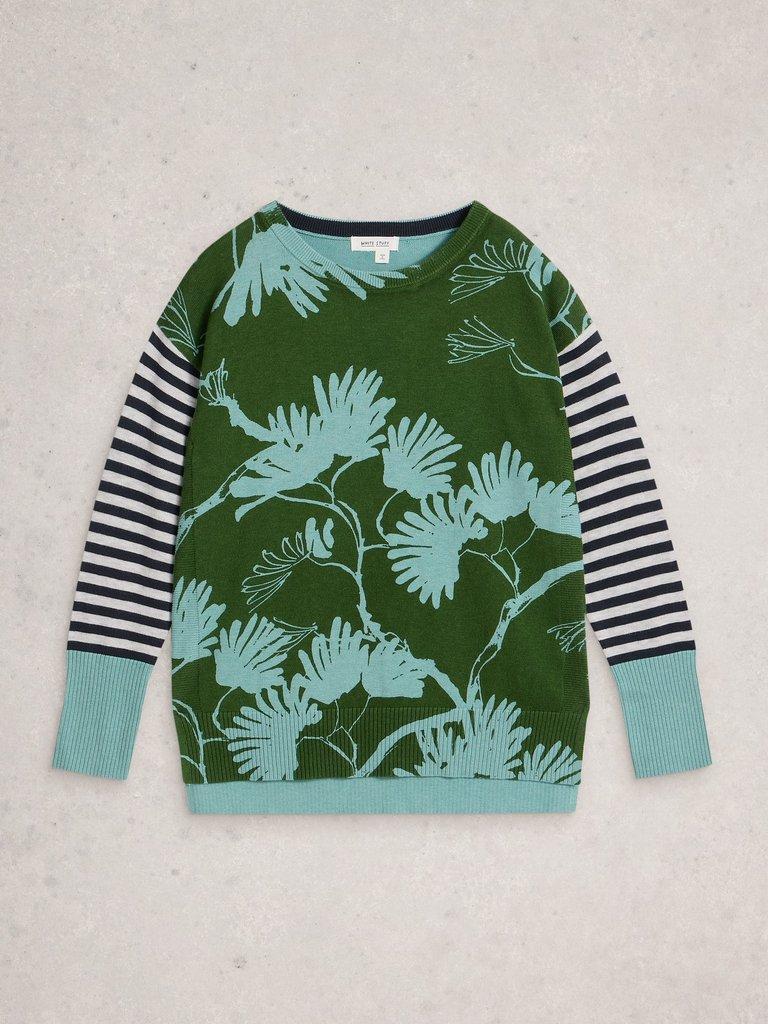 OLIVE PRINT JUMPER in GREEN PR - FLAT FRONT