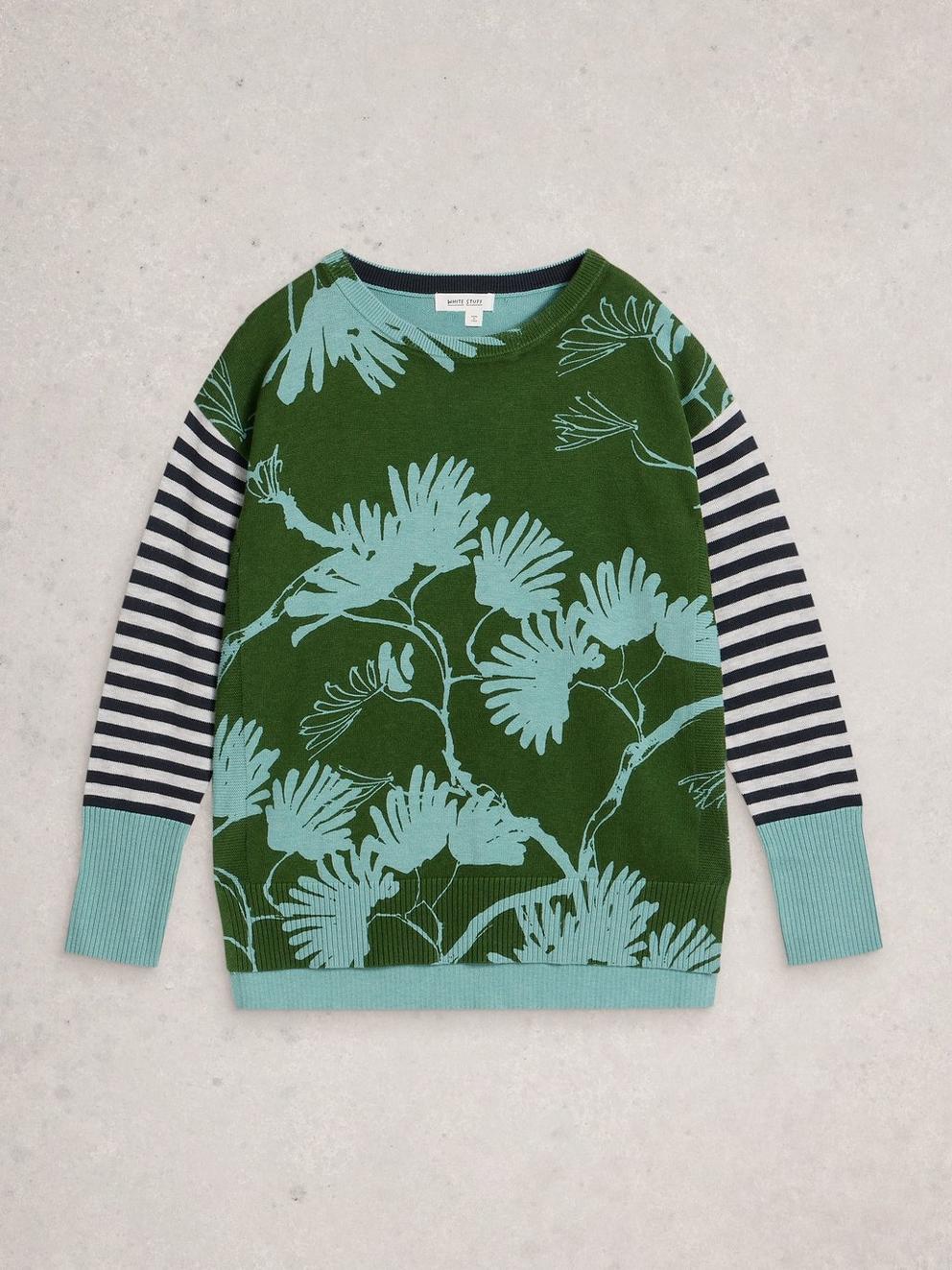 OLIVE PRINT JUMPER in GREEN PR - FLAT FRONT