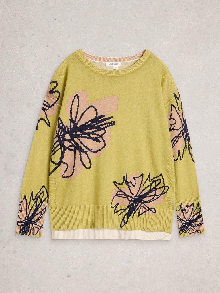OLIVE PRINT JUMPER in YELLOW MLT - FLAT FRONT