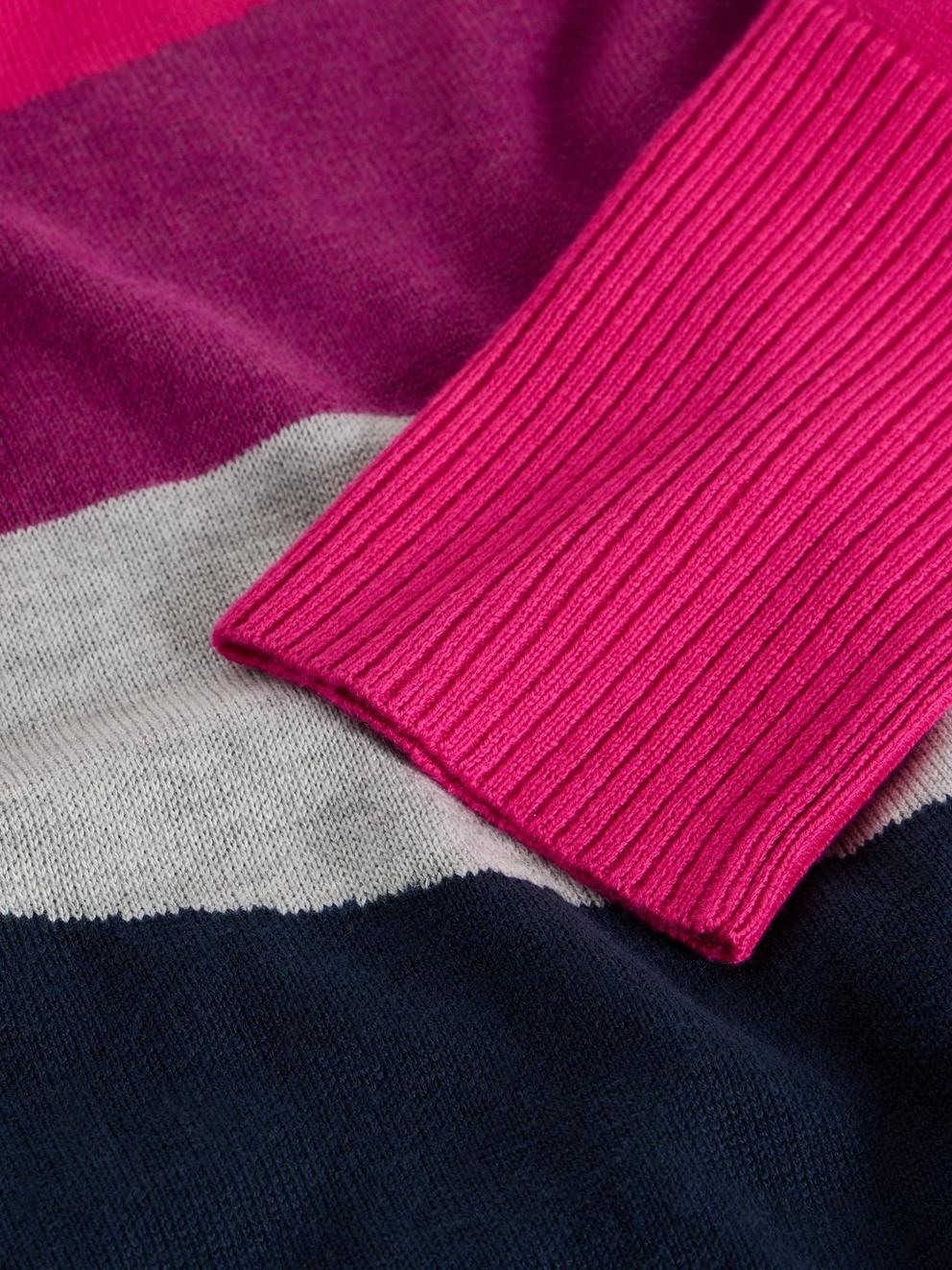 OLIVE COLOURBLOCK JUMPER in PLUM MLT - FLAT DETAIL