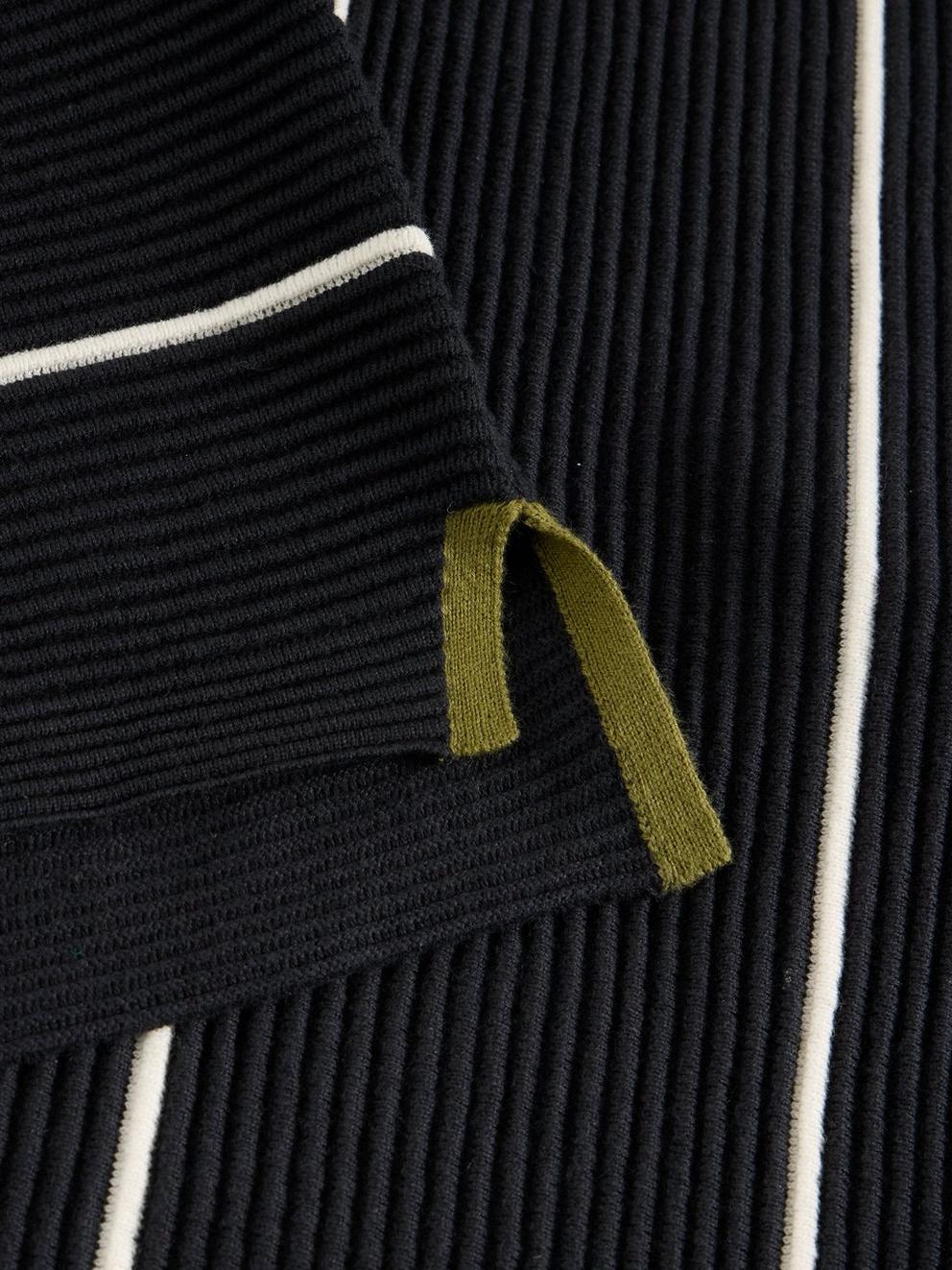JANA STRIPED CREW NECK JUMPER in BLK MLT - FLAT DETAIL